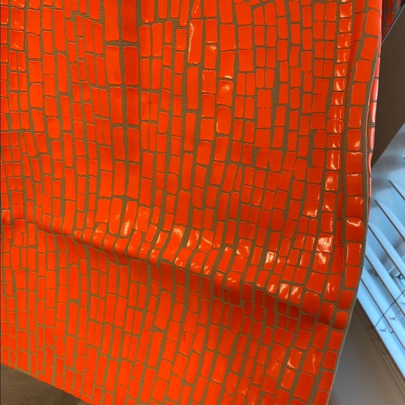 BCBGMAXAZRIA Vinyl Bodycon Dress - Orange (New) - Picture 15 of 15